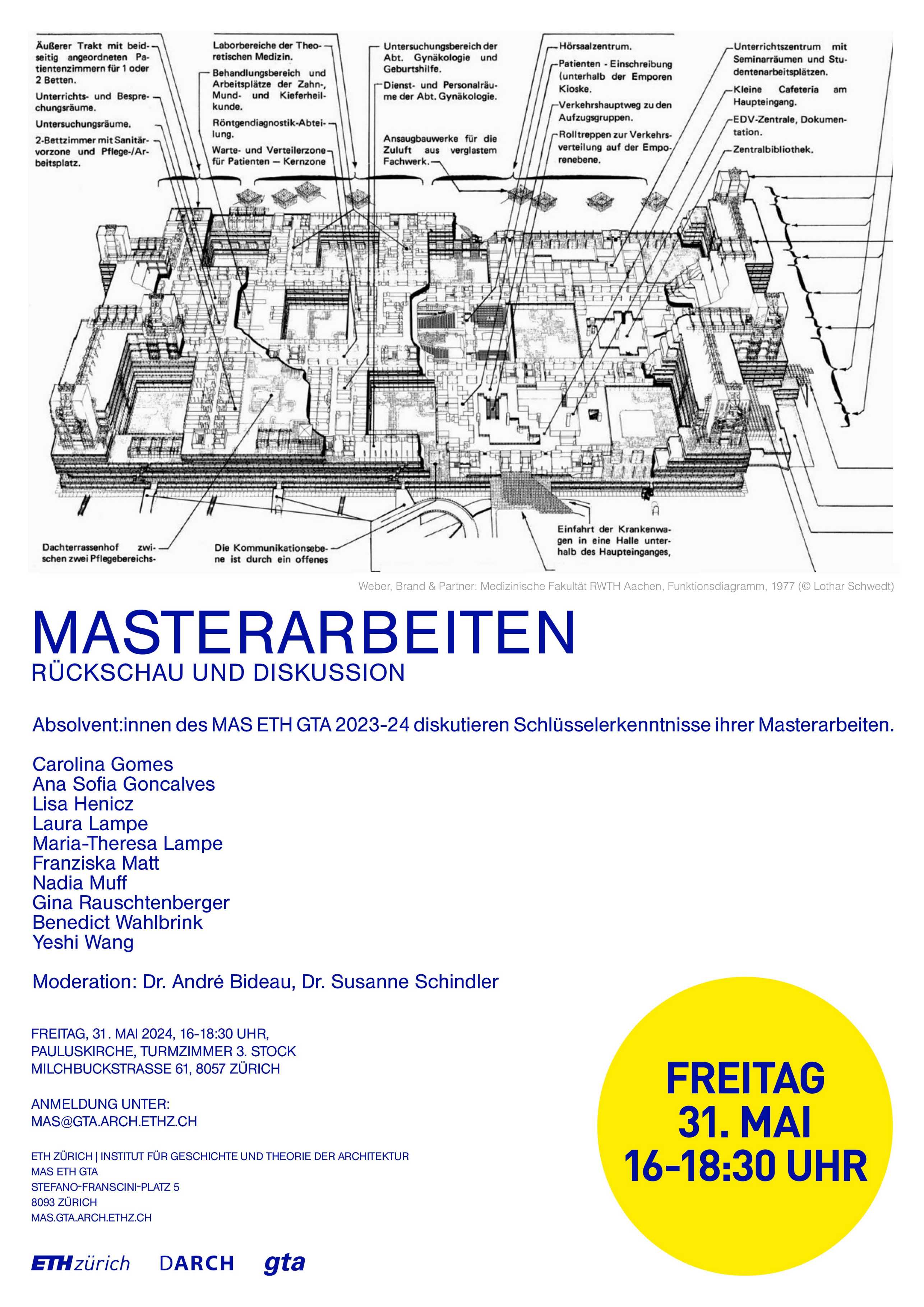 Enlarged view: Weber, Brand & Partner: Medizinische Fakultät RWTH Aachen, Funktionsdiagramm, 1977 ©Lothar Schwedt