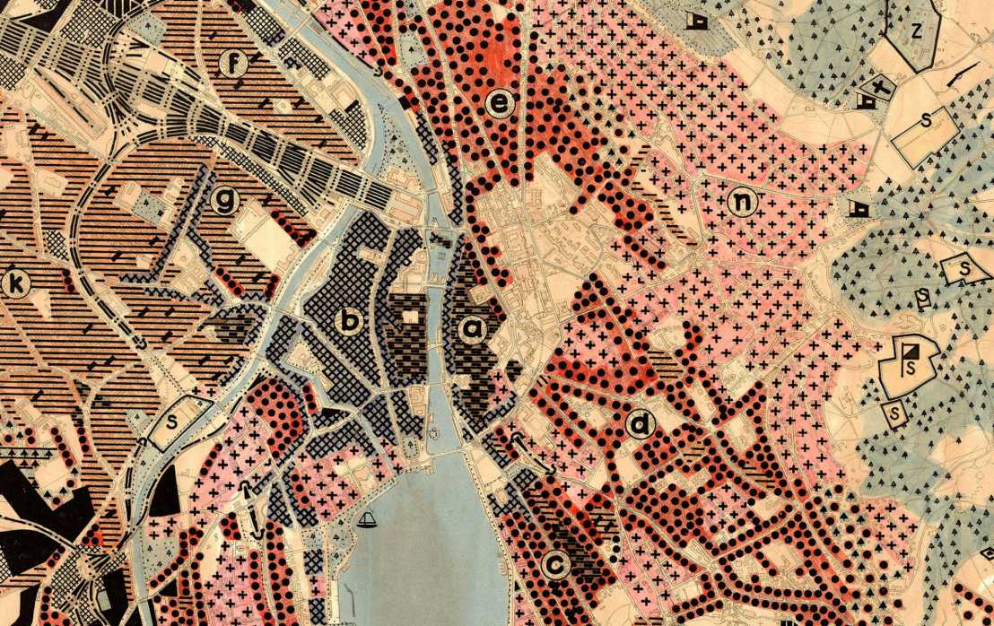 Stadtanalyse von Zürich (Ausschnitt), CIAM IV, 1933.